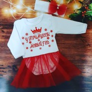 Боди-платьице с повязочкой "У принцессы Новый год" 2-136